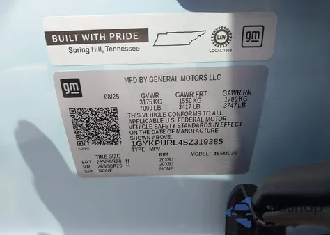 2025 Cadillac Lyriq Sport W/1Sf from USA, damaged, VIN 1GYKPURL4SZ319385